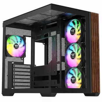 Mid-Tower-kotelo THERMALTAKE Midi Thermaltake S380 TG ARGB musta karkaistulla lasilla ja ARGB-valaistuksella