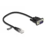 Delock RS-232-sarjakaapeli, RJ45-uros D-Sub 9 -uros, 30 cm, musta