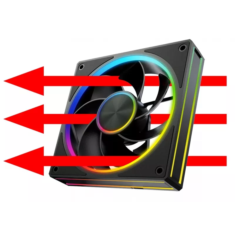 Kotelotuuletin MODECOM VOLCANO LOOP 120 ARGB Reverse Fan musta 120 mm PWM 400–1400 RPM ARGB-liitin