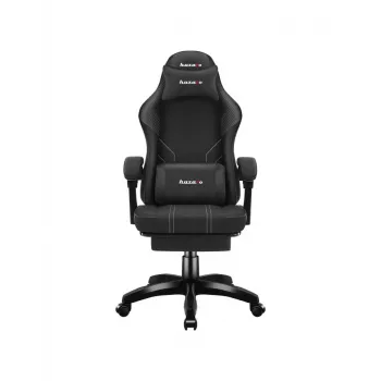 huzaro Force 3.7 Carbon musta pelituoli – ergonominen, korkeussäädettävä 107,5–116,5 cm, 5 rullaa, lanne- ja niskatyyny