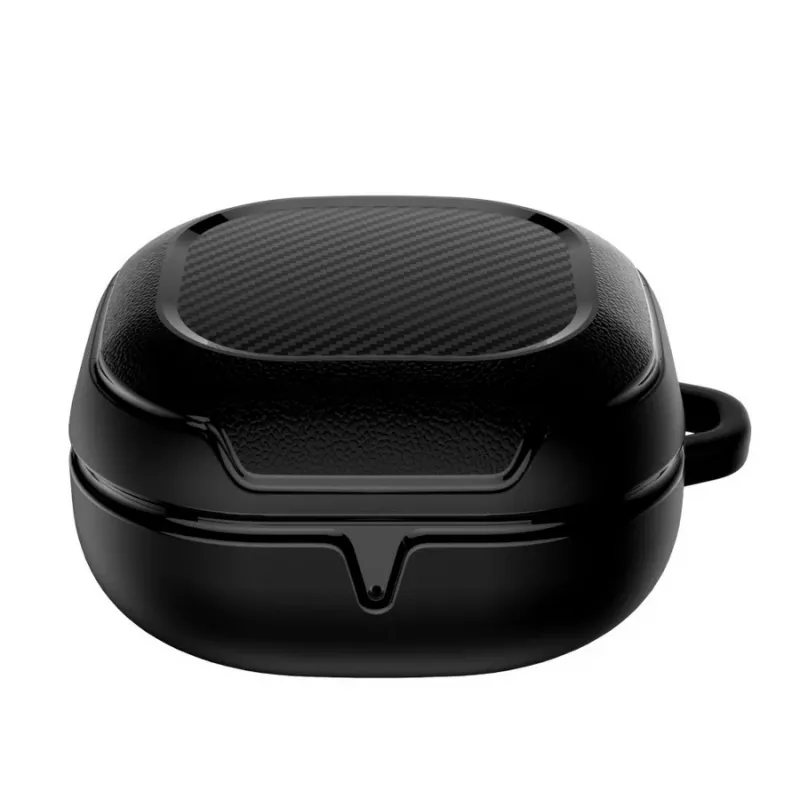Tech-Protect Rough Carbon suojakuori Samsung Galaxy Buds 2 Pro/2/Live/Pro -latauskoteloon, musta