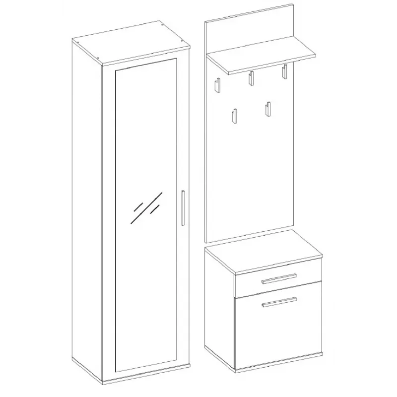 Topeshop GAR DUO BIEL eteiskaappi