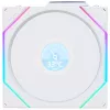 120 mm:n kotelotuuletin Lian Li 12RTLLCD1W1W ARGB Wireless LCD valkoinen