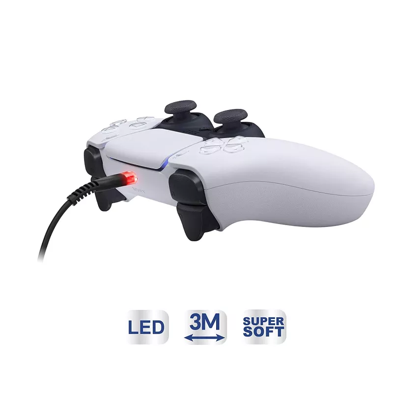 USB-C-latauskaapeli SUBSONIC SA5601 3 m – yhteensopiva PS5, Xbox, Nintendo Switch