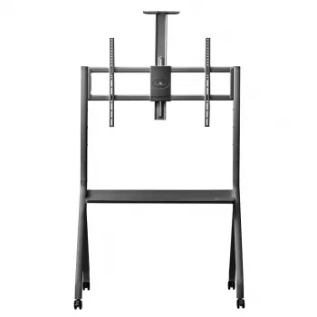 TV-teline MACLEAN MC-114 B kannettava lattiateline 55–100 tuuman näytöille, max. kuorma 120 kg, VESA 200x200–900x600, korkeus 115–152 cm, musta, hylly