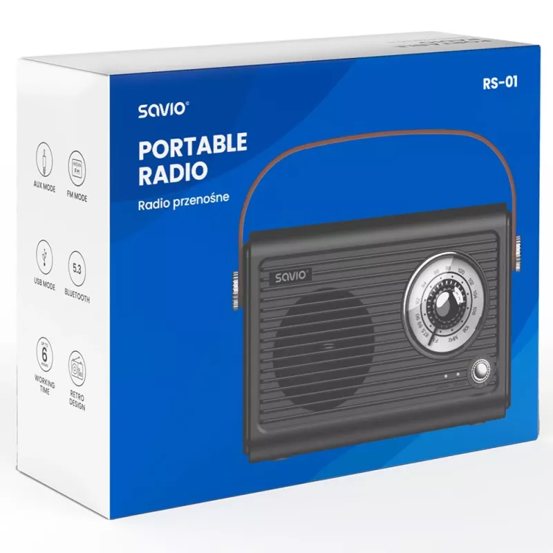 Kannettava radio Savio RS-01 analoginen musta