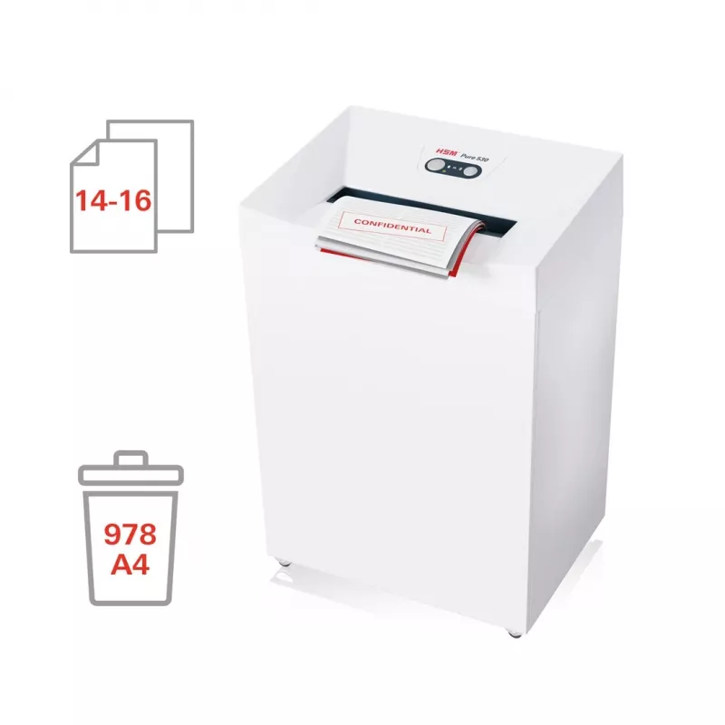 Asiakirjasilppuri HSM Pure 530 partikkelileikkaus 30 cm 55 dB