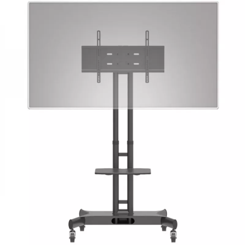 Hagor 8209 HP Twin Stand liikuteltava lattiateline 32-55 tuuman (81-140 cm) näytöille, 45 kg, korkeussäädettävä, musta