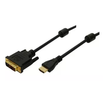 Logilink - sovitinkaapeli - HDMI naaras DVI-D uros - 5 m - kaksoiseristys - musta (CH0015)
