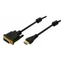 Logilink - sovitinkaapeli - HDMI naaras DVI-D uros - 5 m - kaksoiseristys - musta (CH0015)