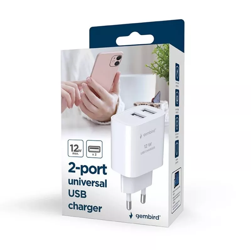 Sisälaturi Gembird TA-UC-2A12-01-BK 2A 12W USB