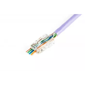 DIGITUS RJ45 modulaariliitin (8P8C) Pass-through, CAT 5e, suojaamaton, AWG 26-24, 100 kpl (X-ML-5U-EZ)