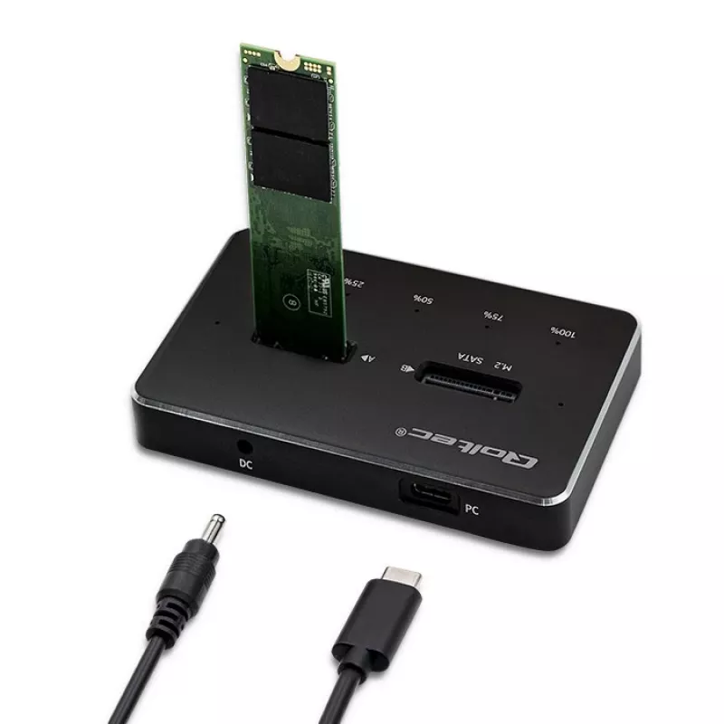 Qoltec 50310 -telakointiasema 2x SSD M.2 SATA NGFF USB Type-C