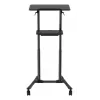 Gembird TVS-DESK-01-BK liikuteltava seisomapöytä pyörillä, säädettävä korkeus 111–134,5 cm, kallistus 30°, enintään 20 kg, musta