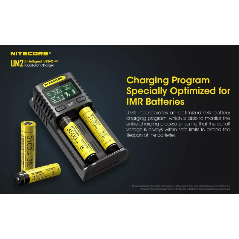Nitecore UM2 akkulaturi kotitalousparisto DC litiumioni nikkelikadmium