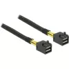 Delock - sisäinen SAS-kaapeli - SAS 6Gbit/s - 4x Mini SAS HD (SFF-8643) 4x Mini SAS HD (SFF-8643) - 1,0m - tuotenro: 62703, 62704 (83387)