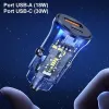 Autolaturi usams CC164CC01 30W 1×USB-A ja 1×USB-C nopeaan lataukseen