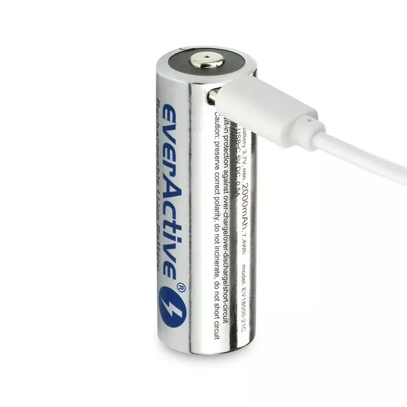 Akku kenno 18500 3,7V Li-ion 2100MAH USB-C-adapterilla