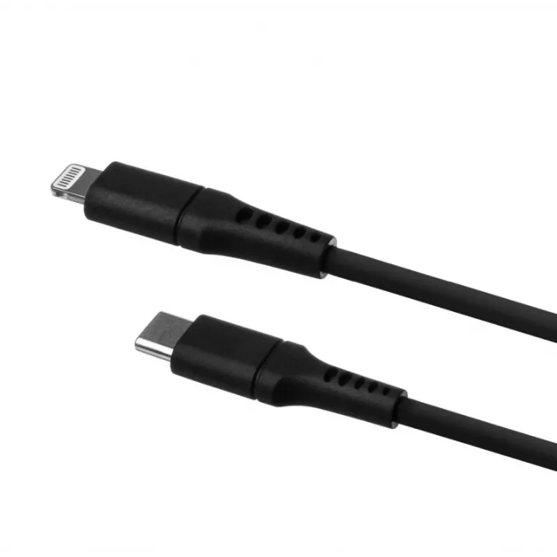 USB-C–Lightning-kiinteä kaapeli FIXED FIXDLS-CL12-BK 1,2 m nestemäinen silikoni