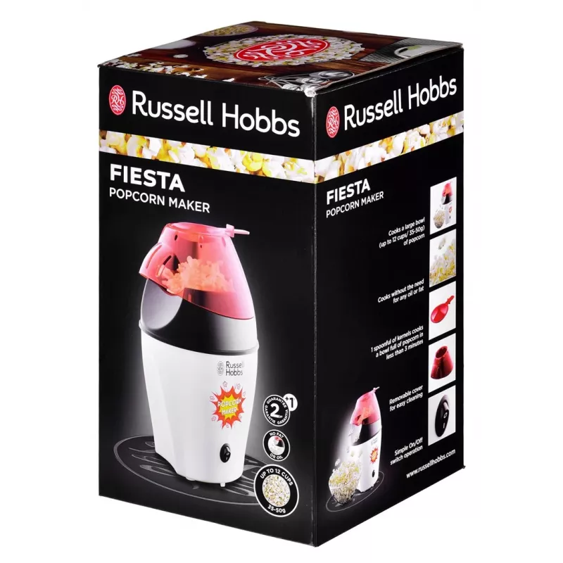 Russell Hobbs Fiesta popcorn-laite musta, punainen, valkoinen 1200 W