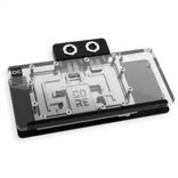 Alphacool Core RX 9070 XT Taichi GPU-vesiblokki backplatella, Läpinäkyvä/Kromi
