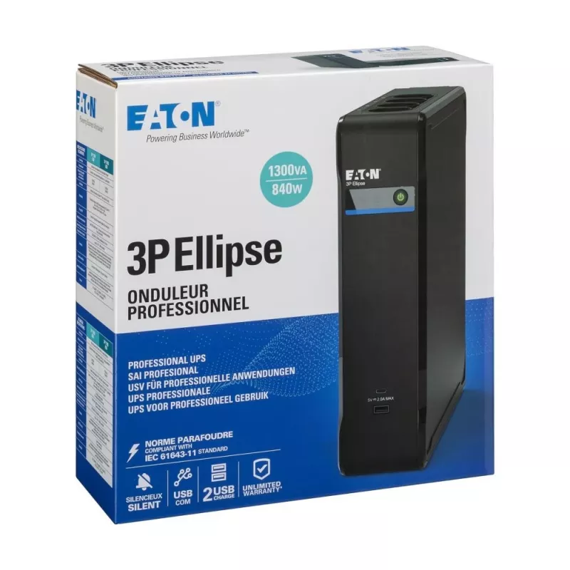 Eaton 3P Ellipse 1300 USB FR UPS-keskeytymätön virtalähde