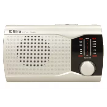 Kannettava Eltra EWA hopea radio — AM/FM-vastaanotin, paristokäyttöinen