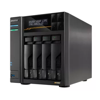 Asustor Lockerstor 4 Gen3 AS6804T 4-paikkainen NAS, AMD Ryzen V3C14, 16GB DDR5 ECC, 2x 10GbE + 2x 5GbE