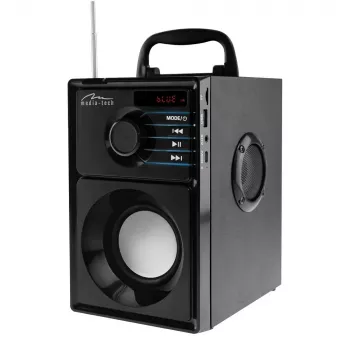 Kannettava kaiutin MEDIA-TECH MT3179, 20 W (RMS 15 W), Bluetooth 5.1, FM, MicroSD, USB, AUX, Li-Ion, 6 h, puukotelo