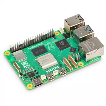 Yhden piirilevyn tietokone Raspberry Pi 5 kehitysalusta — 2400 MHz Arm Cortex-A76, jopa 16 GB LPDDR4x, MicroSD, USB 3.2, Wi‑Fi 5