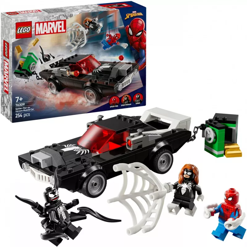 LEGO Marvel Super Heroes Spider-Man vs. Venom -muscle car -rakennussarja 76309 — 254 osaa, 3 minihahmoa, ikä 7+