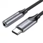 Äänisovitin Vention BGMHF USB-C–3,5 mm kuuloke, 1 m kaapeli, harmaa