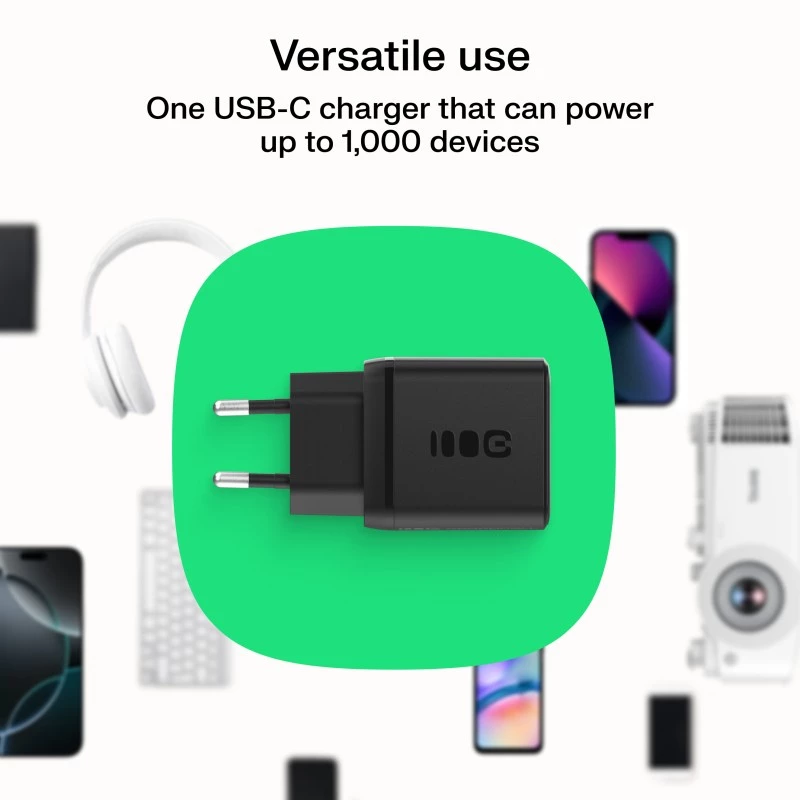 Virtalähde Green Cell PowerSource Solo30 30W musta — USB-C yksiporttinen laturi