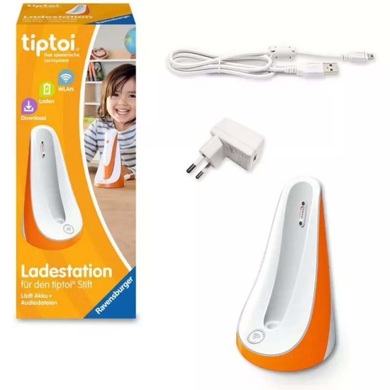 tiptoi latausasema Ravensburger 00111 sisätilan latausasema stylus-kynälle oranssi valkoinen