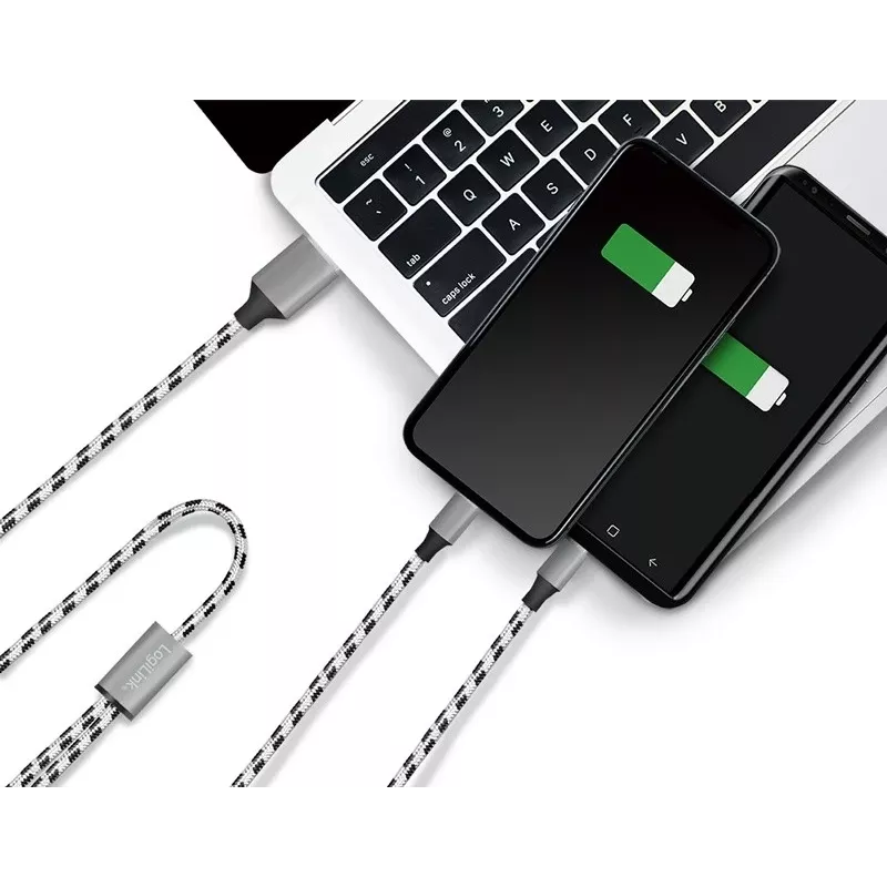 LogiLink CU0202 USB-kaapeli USB 2.0 1,2 m USB A USB C/Micro-USB A harmaa