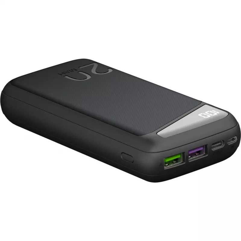 Pikalatausvaravirtalähde 20 000 mAh (musta, PD, Quick Charge 3.0, Super Charge)