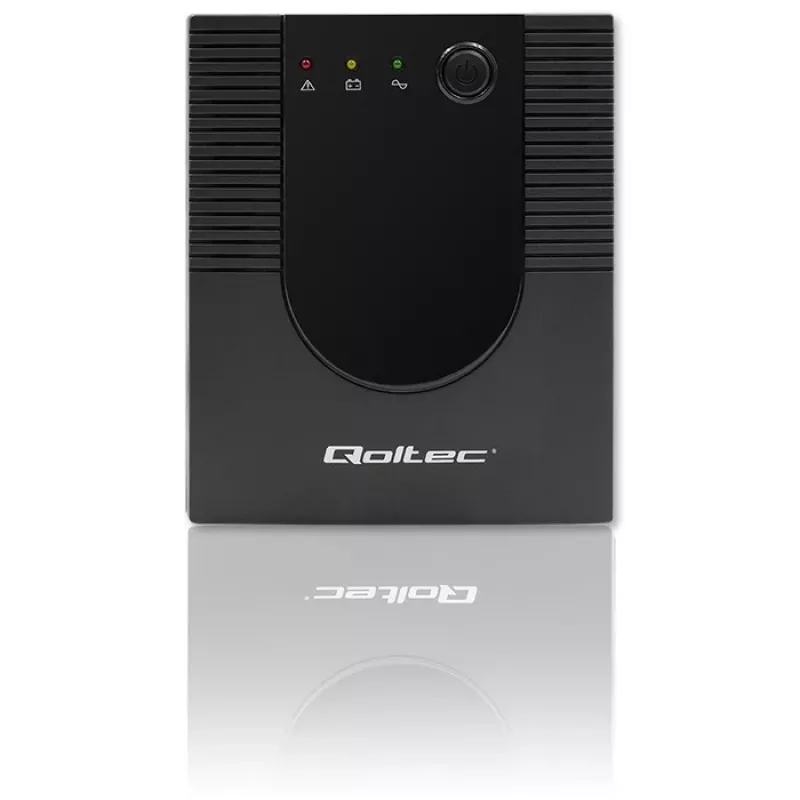 Qoltec Monolith 53775 Line-Interactive UPS-laite, 1200 VA (1,2 kVA) / 720 W, AVR, 4 AC-pistorasiaa, musta