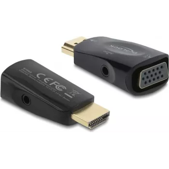 DELOCK HDMI-VGA-adapteri 3,5 mm äänellä ja USB-virtakaapelilla — malli 61082
