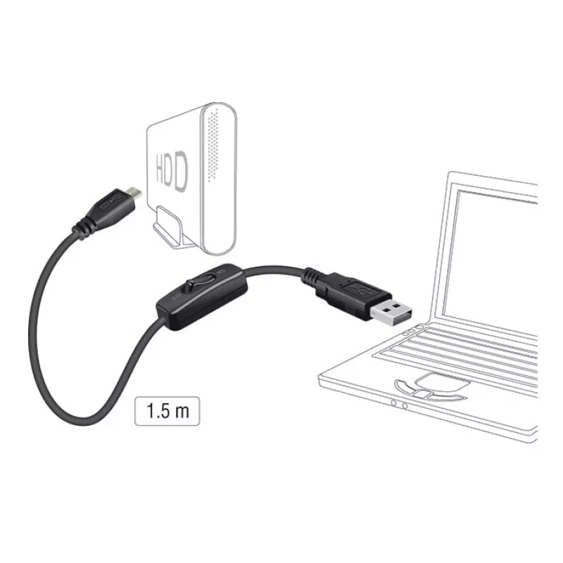 USB-kaapeli DeLOCK 84803 USB 2.0 1,5 m USB A Micro-USB B musta