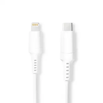 Nedis 2 m USB-C - Lightning -kaapeli iPadille, iPhonelle, iPodille, valkoinen