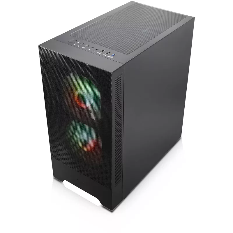 PC-kotelosarja Silentware Flow 100 ARGB MESH — 2×140 mm edessä, 1×120 mm takana