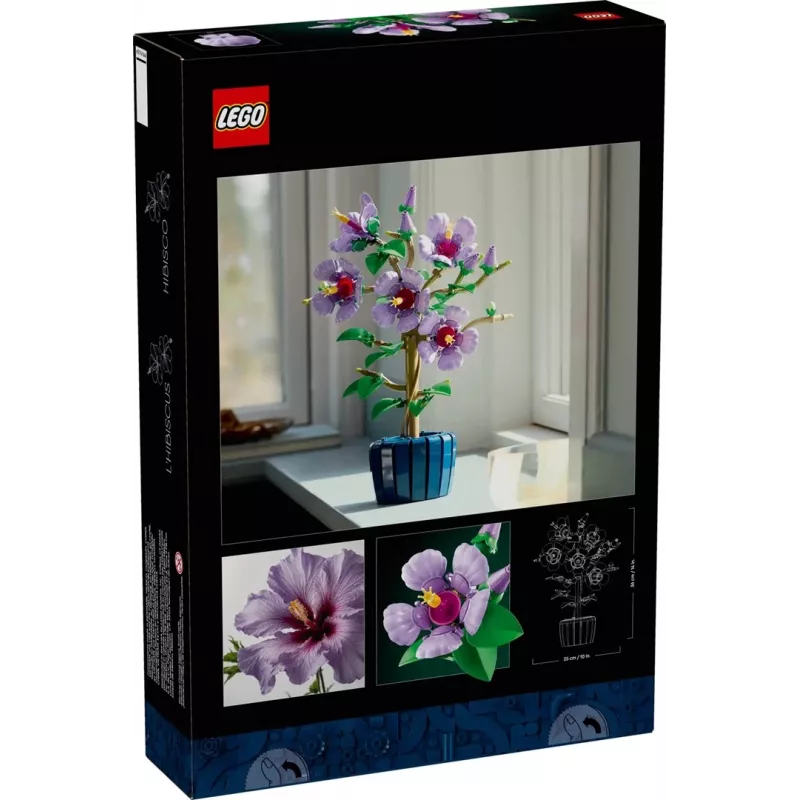 LEGO Botanical rakennussarja Hibiscus Flower 10372 – 660 osaa, näyttelymalli, 250×360×130 mm