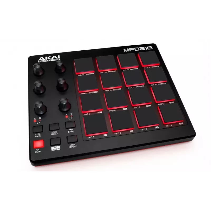 Audiomikseri Akai MPD218 musta 16 padia USB MIDI -ohjain