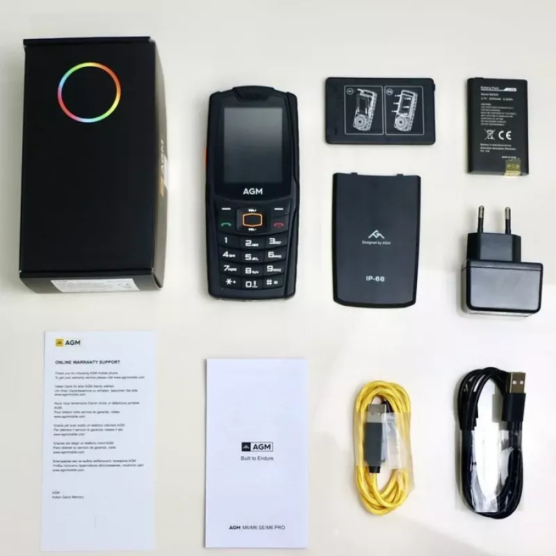 AGM M6 4G kestävä ulkokäyttöön tarkoitettu peruspuhelin (tankomalli), IP68/IP69K, MIL-STD-810H, ilman verkkolaitetta