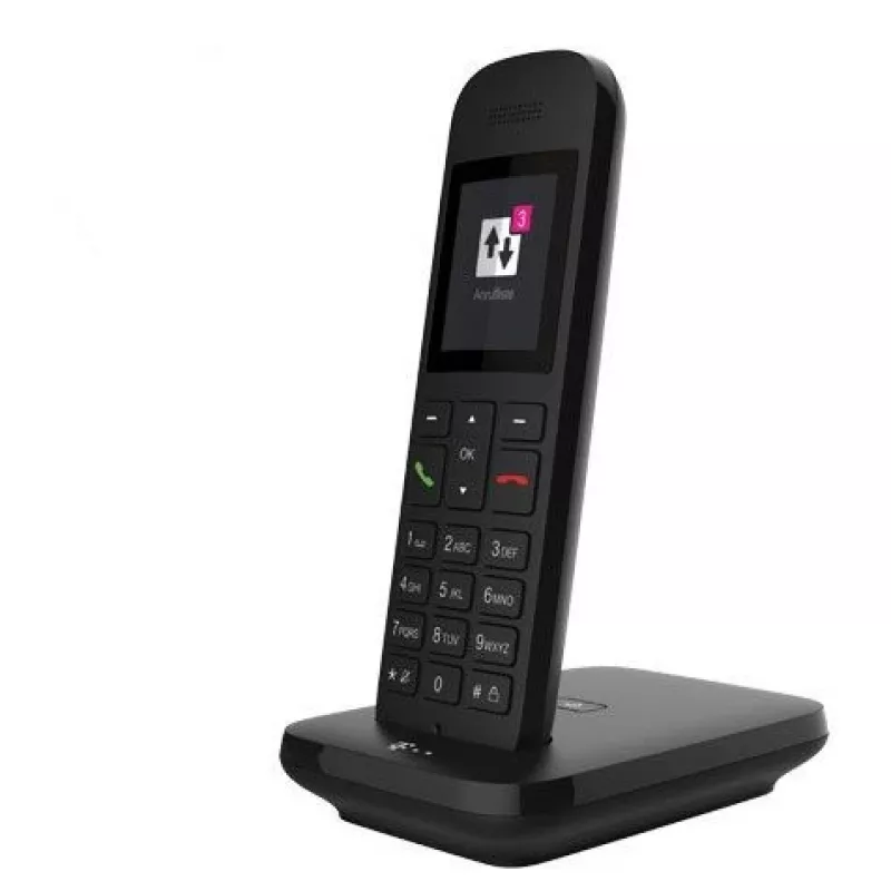 Telekom Sinus 12 langaton DECT-puhelin soittajan tunnistuksella, musta