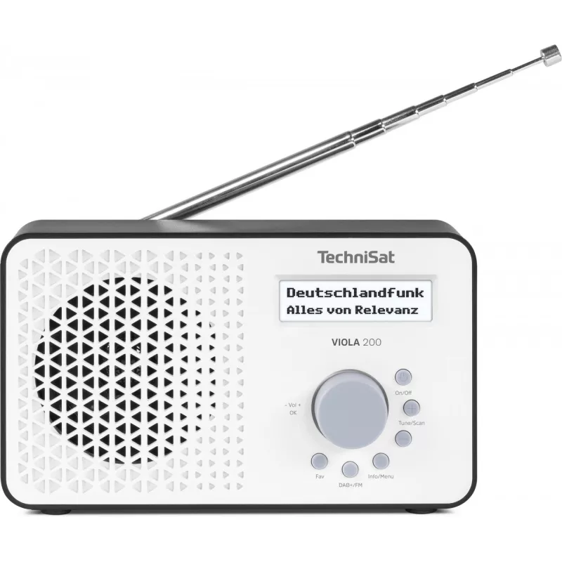 TechniSat VIOLA 200 DAB+ digitaalinen radiokello, valkoinen/musta
