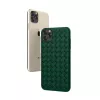 Suojakotelo Devia iPhone 11 Pro Max kudotulla kuviolla, vihreä