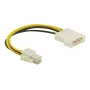 Delock 82391 virtasovitinkaapeli, 4-nastainen ATX12V (P4) uros – Molex 4-nastainen uros, 0,15 m