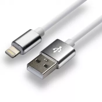 everActive kaapeli USB Lightning 1 m - valkoinen, silikoni, pikalataus, 2,4A - CBS-1IW