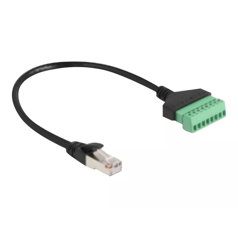 DeLOCK RJ45 -kaapeli Cat.6 uros liitinrimaan adapteriin 30 cm musta vihreä